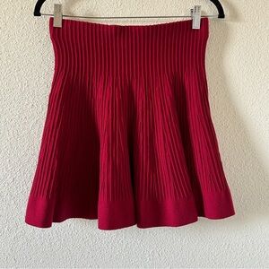 Express Fit Flare Skirt Small Tulip Red 3D Texture Sexy Date Party Valentines